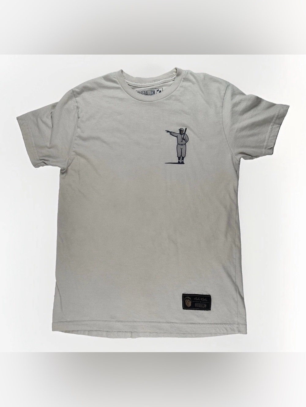 Baseballism Babe Ruth Never Let the Fear Graphic T-Shirt Men's Medium Beige